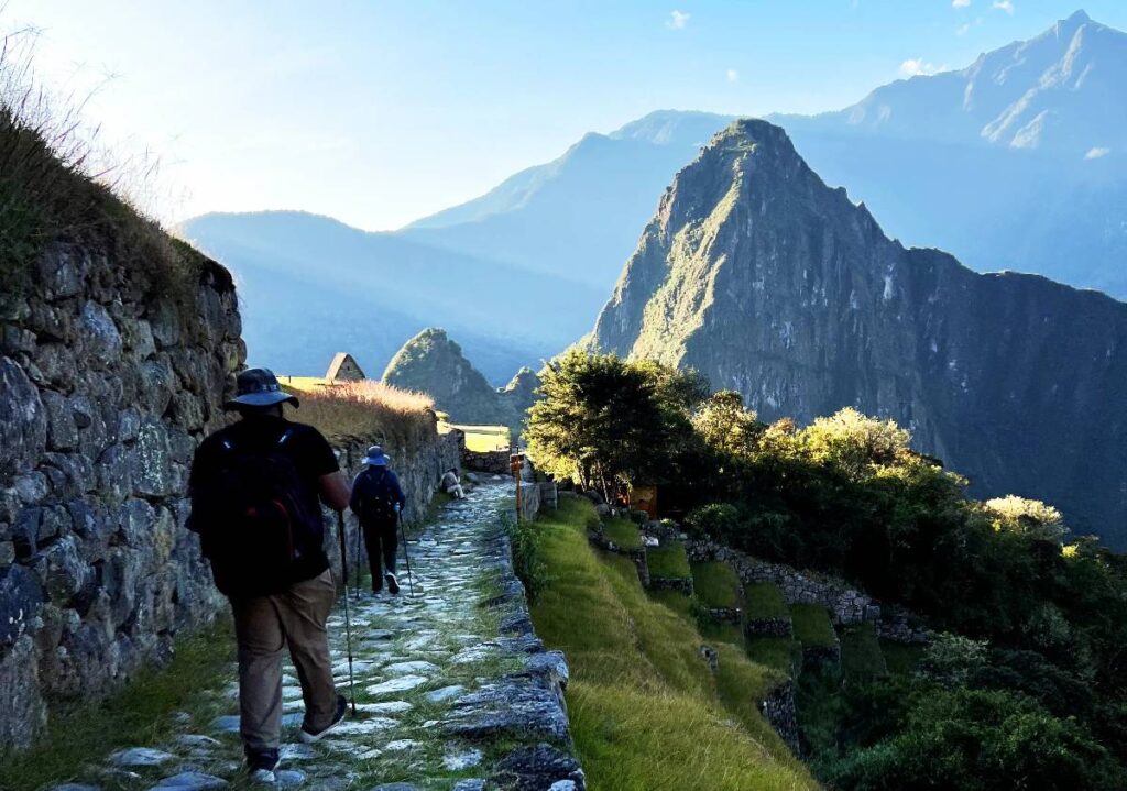 view from the machu picchu entrance during the inca trail hike