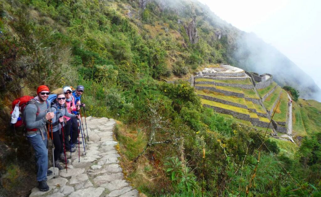 phuyupatamarka inca site on the inca trail hike