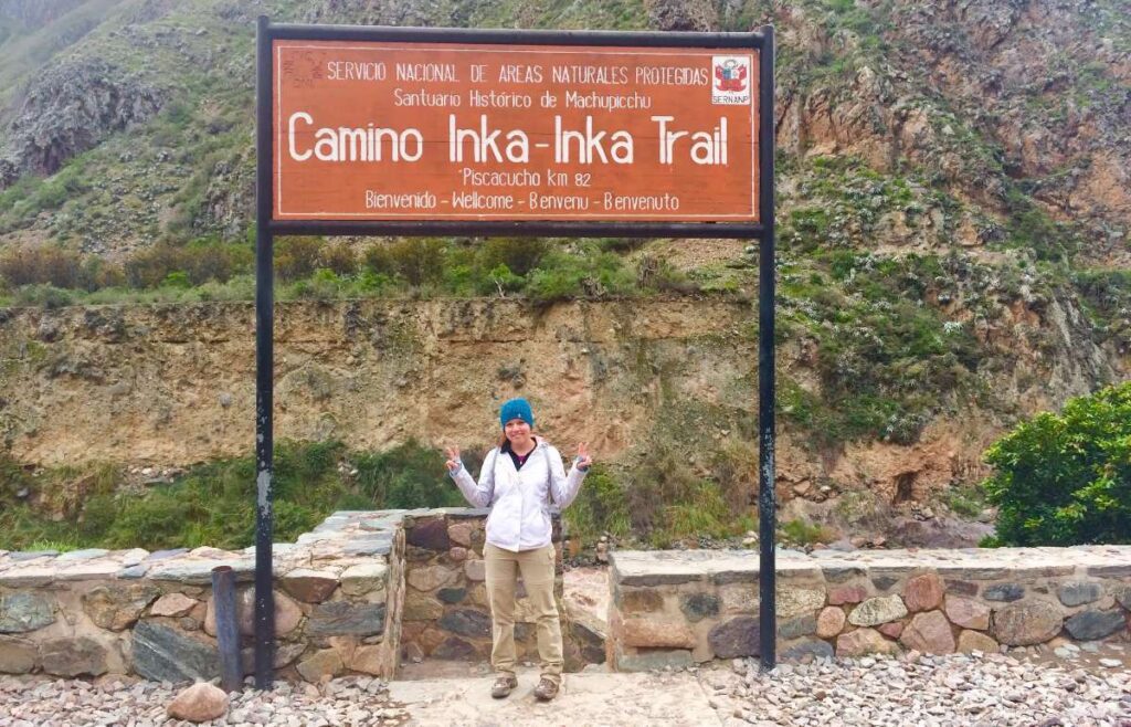 the start of the inca trail hike to machu picchu