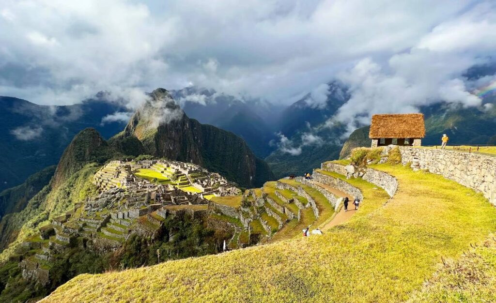 viewpoint of machu picchu at the end of the inca trail hike